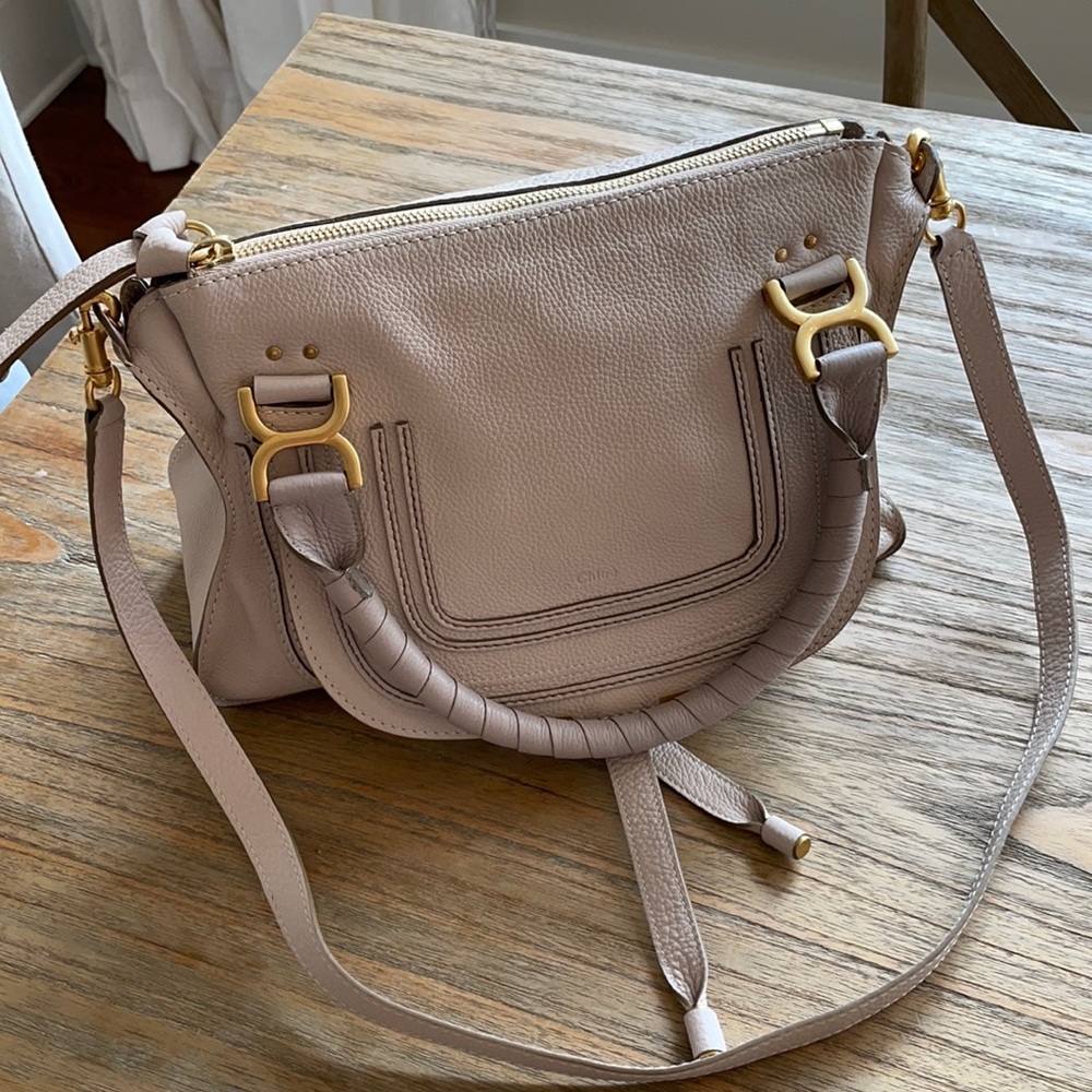 Chloe Marcie Medium Satchel in Abstract White. NWT.